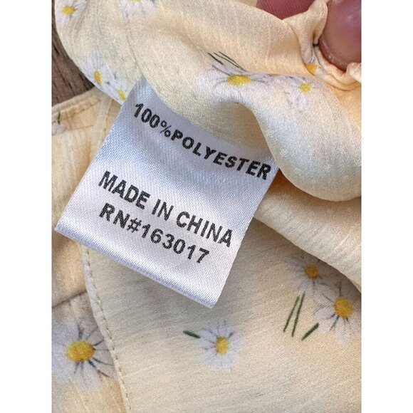 Princess Polly Alison Yellow Floral Crop Corset Top Sz 12 US EUC Puff Sleeves - Picture 8 of 9